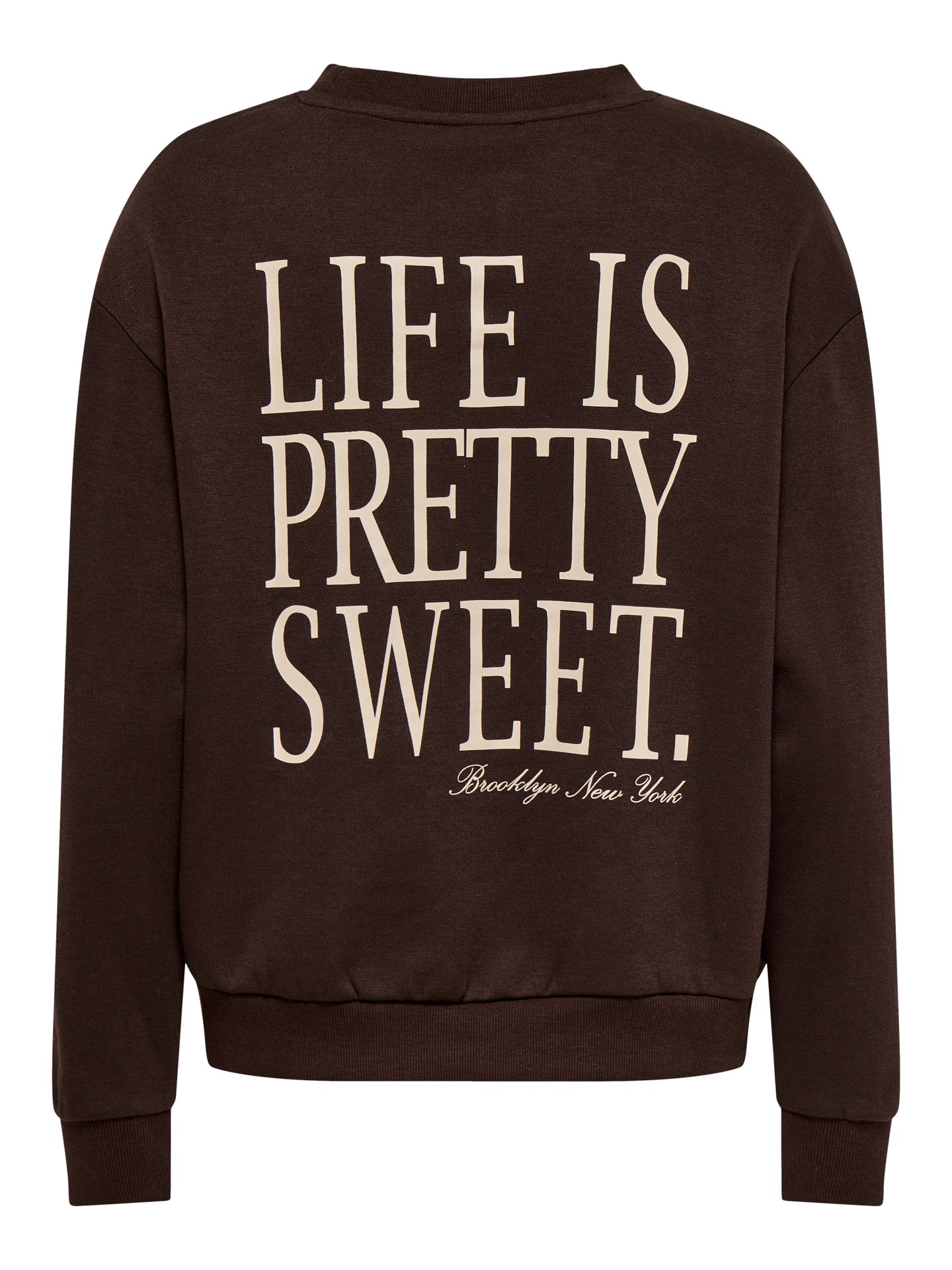 Only JDYNANNA LIFE L/S TEXT SWEAT JRS DI Coffee Bean/LIFE IS PRETTY SWEET/SA 00119668-EKA26011400003708