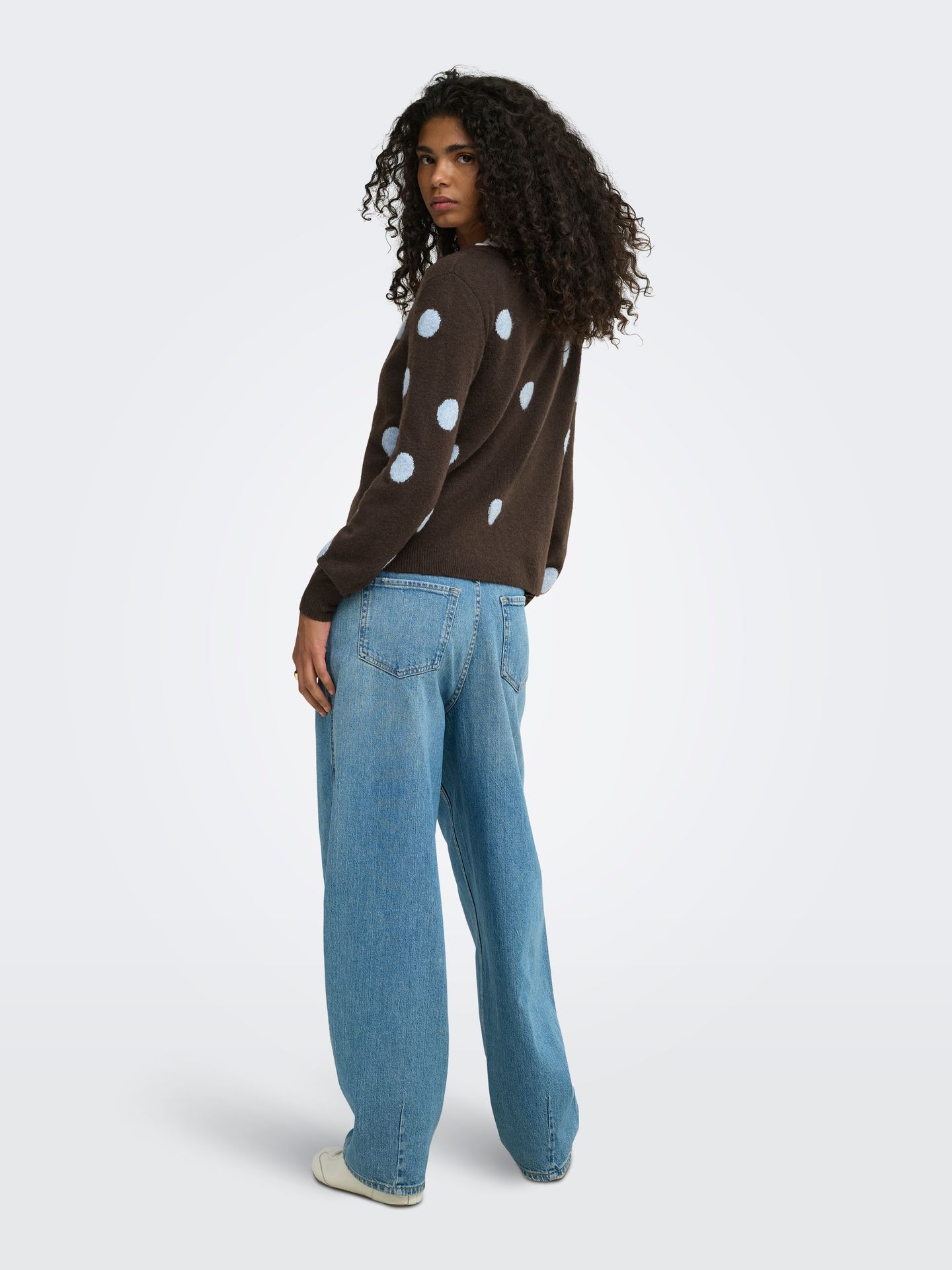 Only ONLRICA LS DETAIL V CARDI CC KNT Bracken/Dusty Blue/Mel/Dots 2900168900038