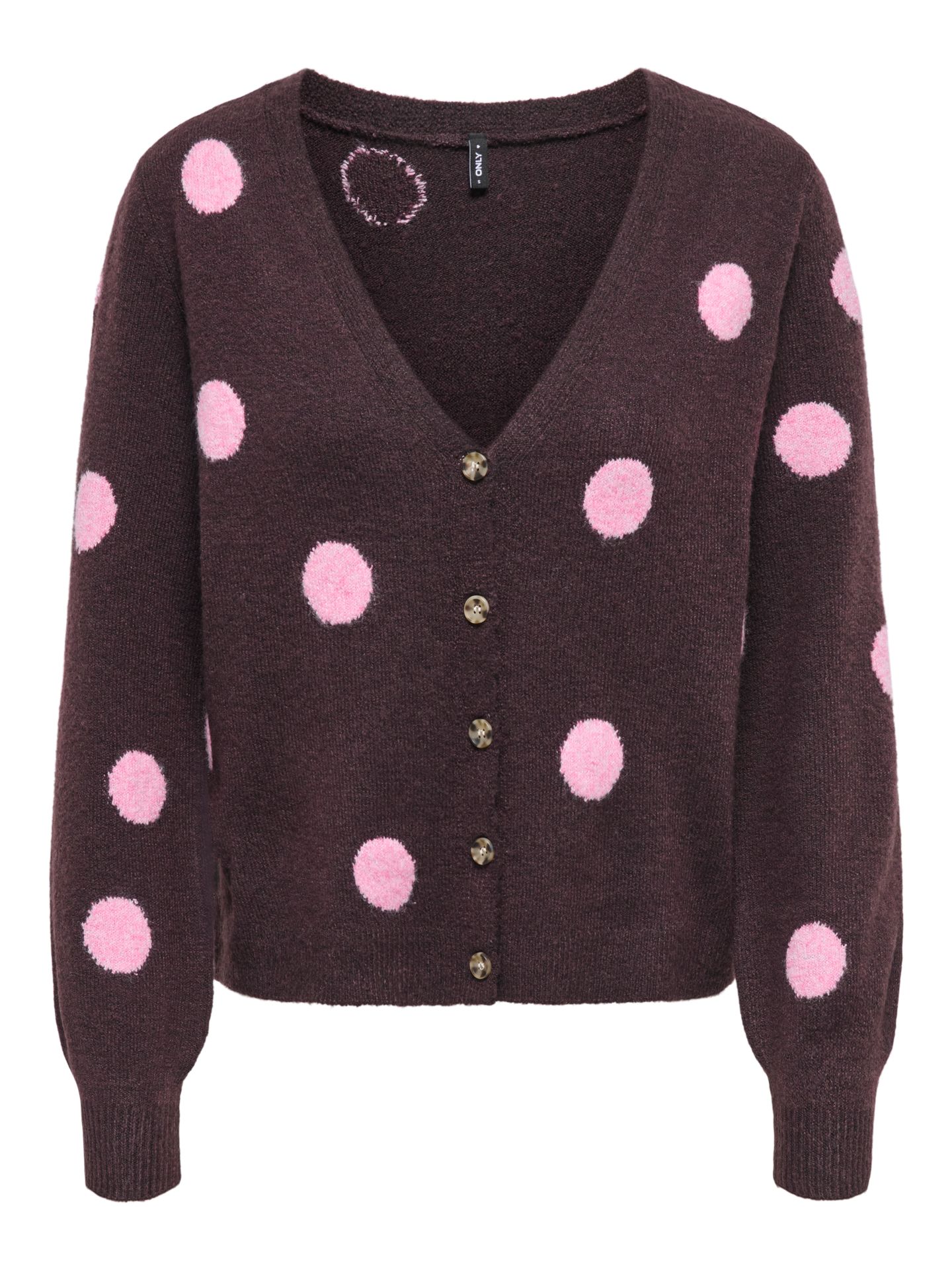 Only ONLRICA LS DETAIL V CARDI CC KNT Fudge/Begonia Pink/Mel/Dots 2900168901035