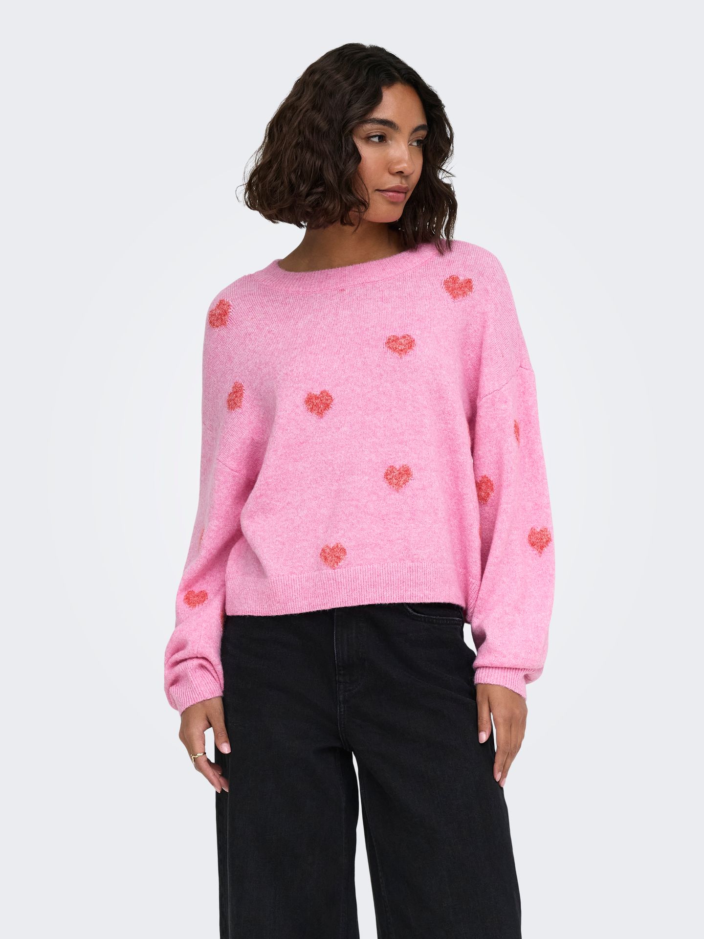 Only ONLRICA LS DETAIL O-NECK CC KNT Begonia Pink/Pirouette 2900168902025