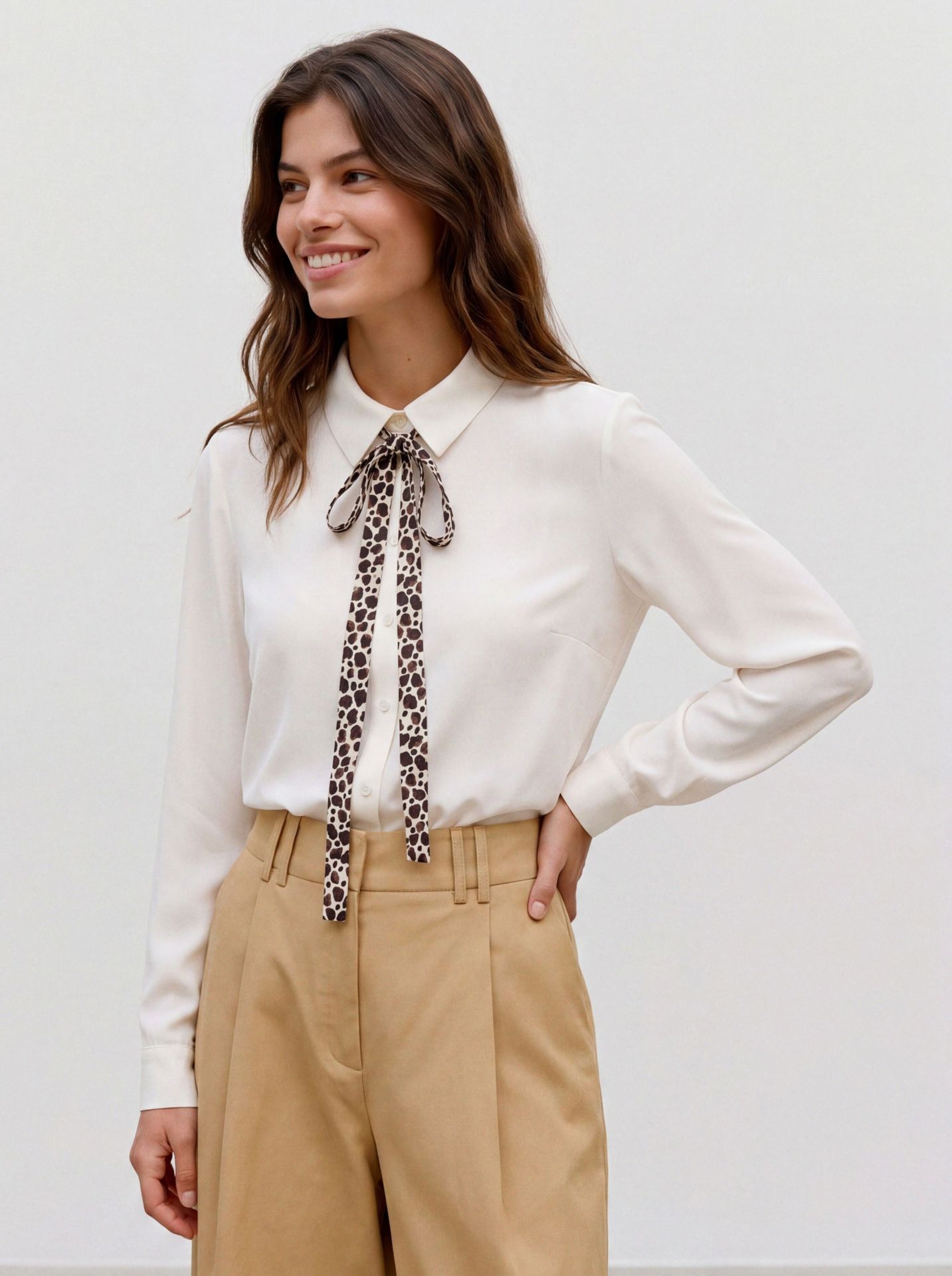 Vero Moda VMMORETCHEN LS SHIRT WVN BTQ Birch/Dicte 00119677-EKA26011400000164