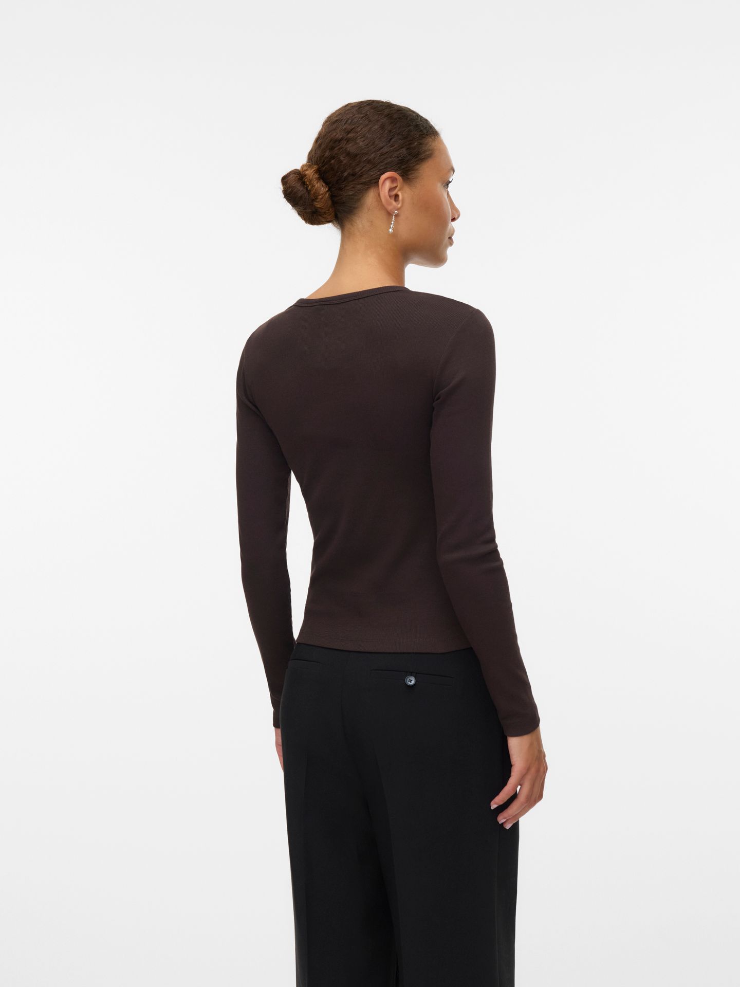 Vero Moda VMCHLOE LS SHORT TOP JRS NOOS Chocolate Torte 2900168919016