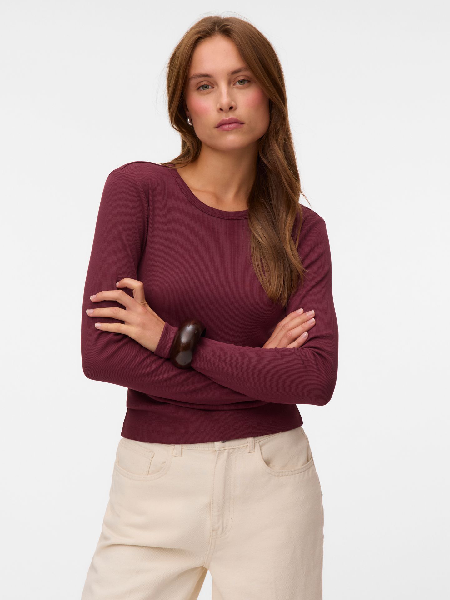 Vero Moda VMCHLOE LS SHORT TOP JRS NOOS Windsor Wine 00119679-EKA26011400003638