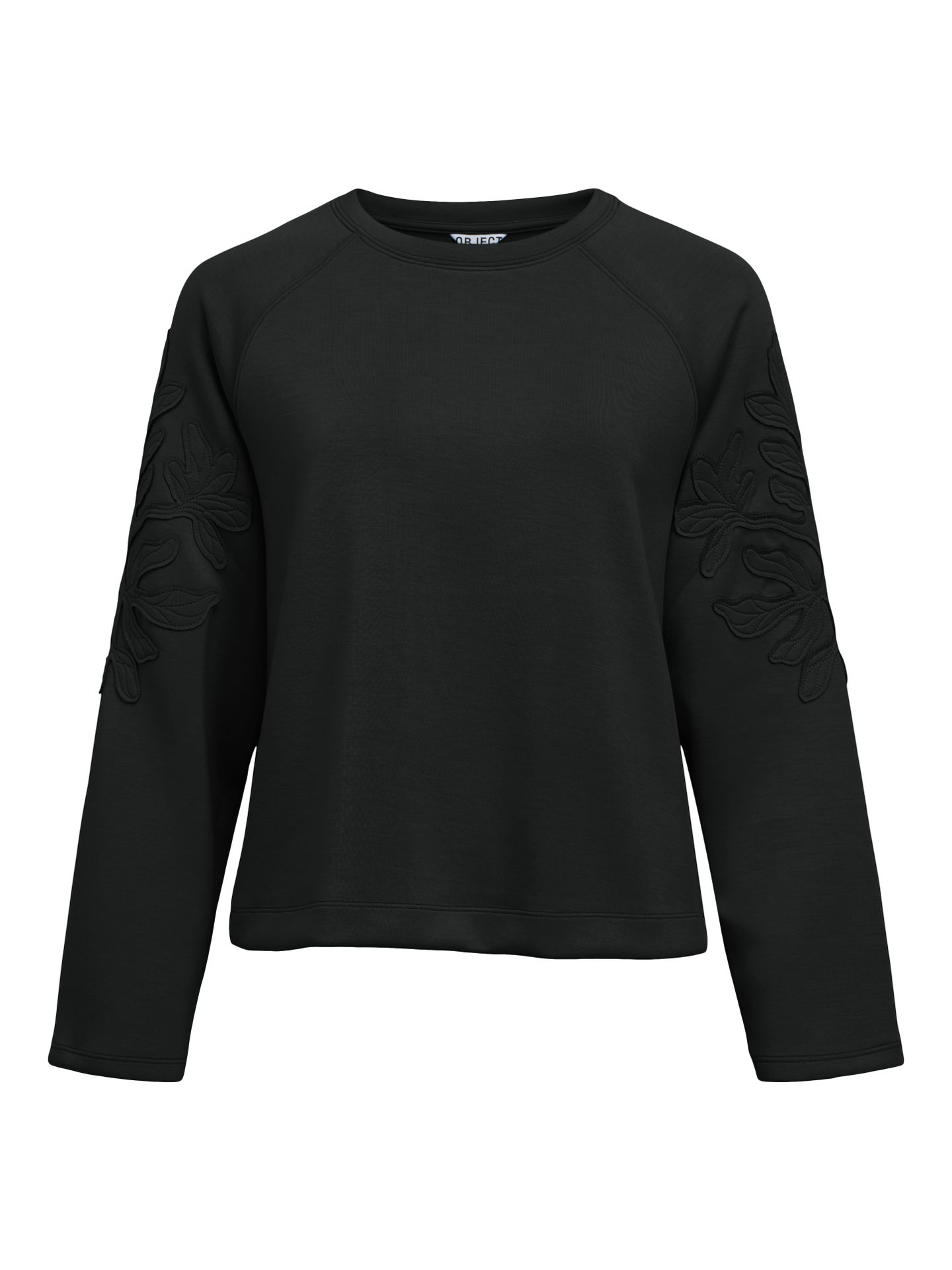 Object OBJANDREA RE L/S O-NECK EMB SWEAT N Black 00119681-EKA22000400000001