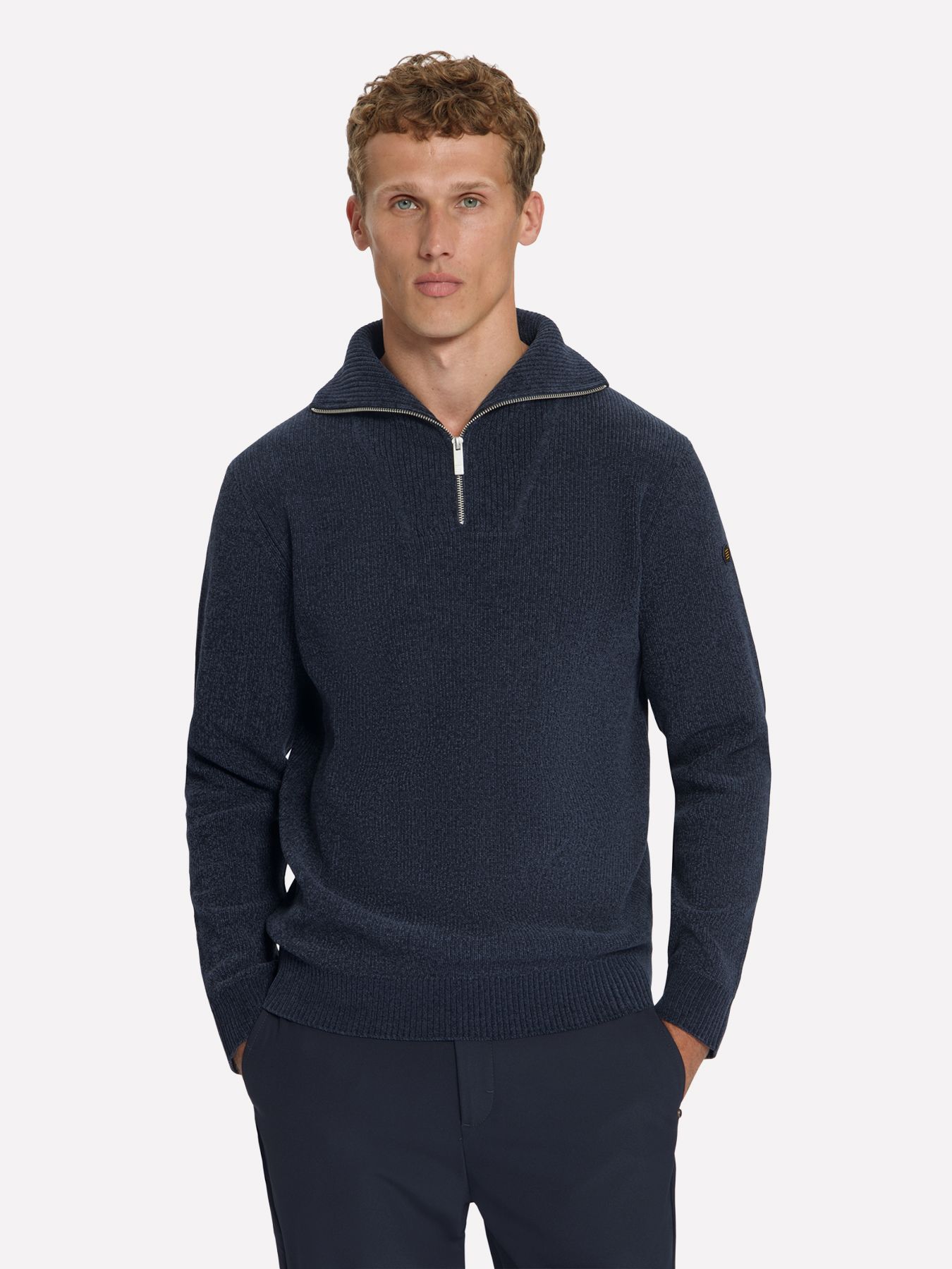 No Excess Pullover Half Zip High Neck Light Weight Chenille 178 dark night 00119685-EKA14000100000115