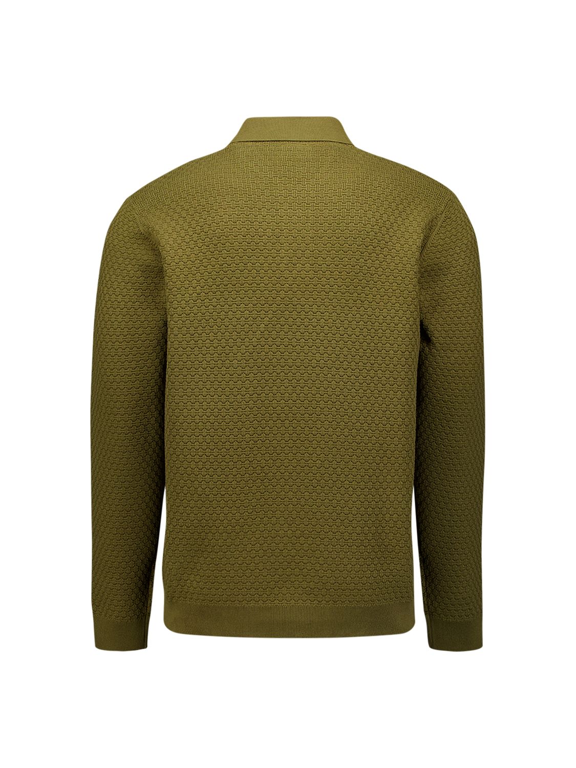 No Excess Pullover Polo Buttons Jacquard Knit 152 moss 2900168942069