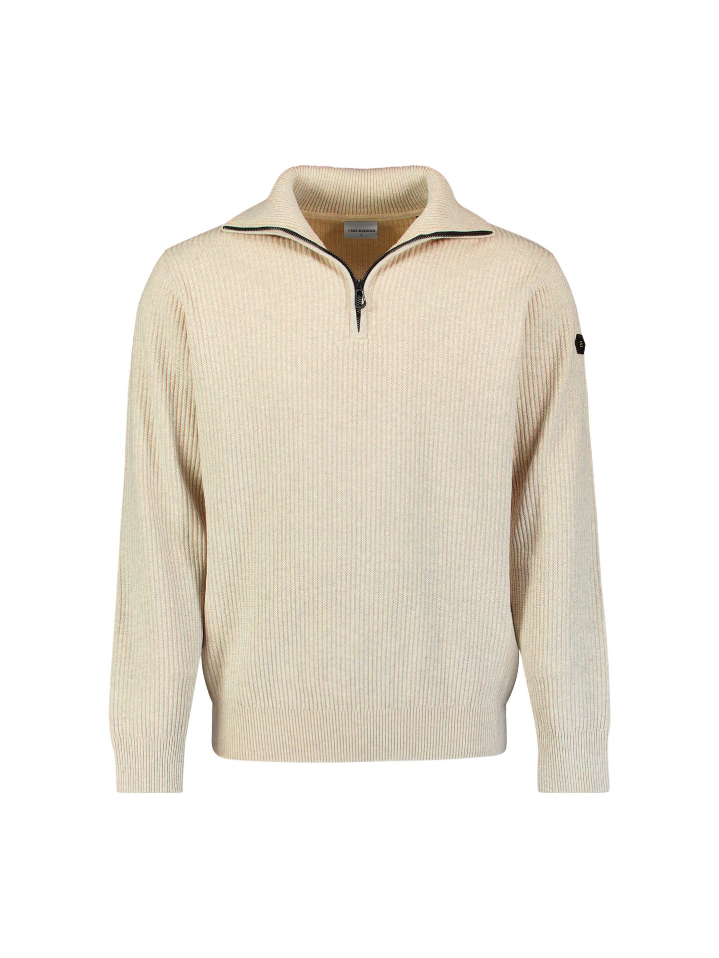 No Excess Pullover Half Zip Wing Collar Tuck Stitch 014 stone 00119687-EKA14000100000070