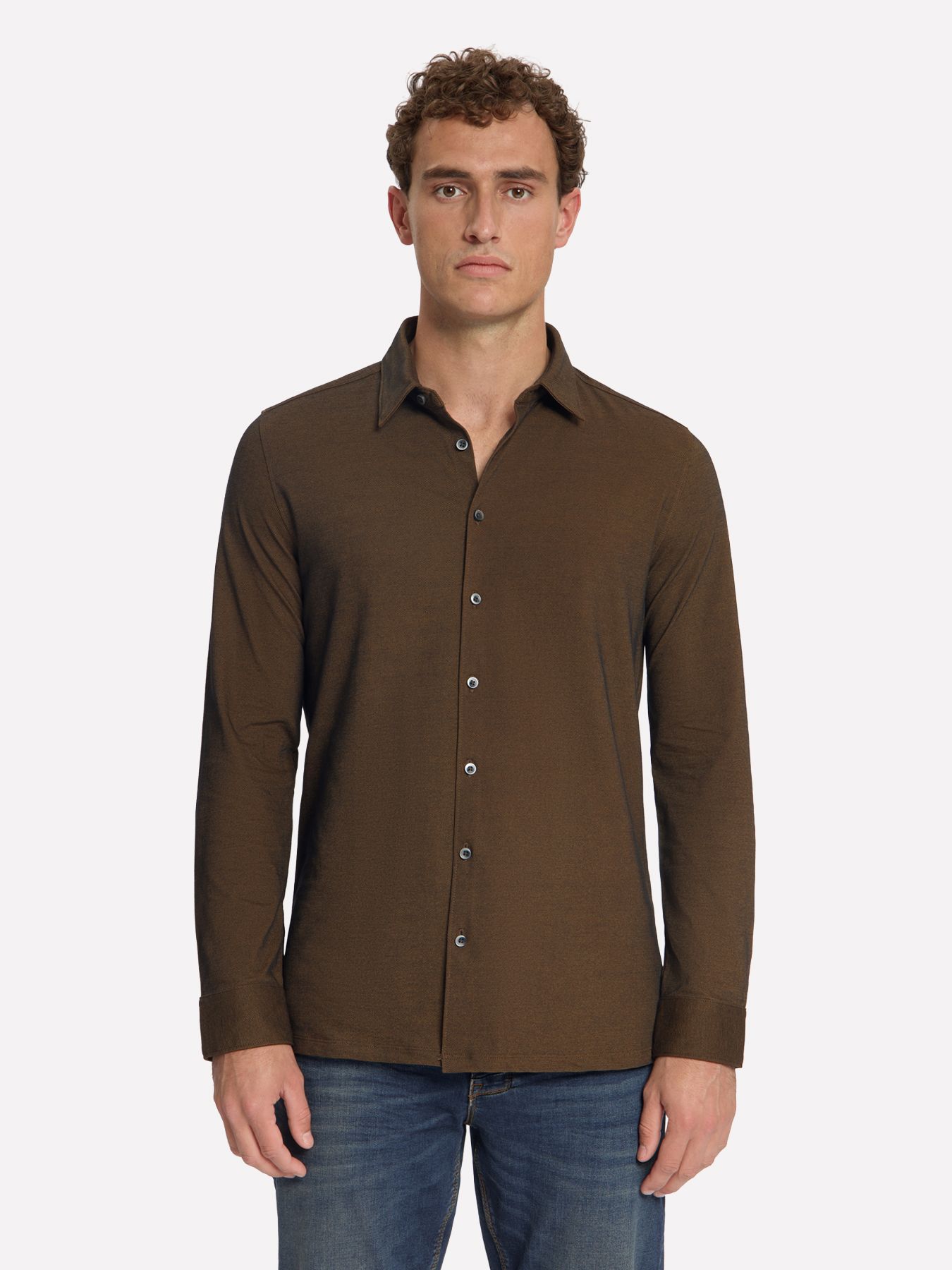 No Excess Shirt Twill Jersey 048 caramel 00119689-EKA14000100000116