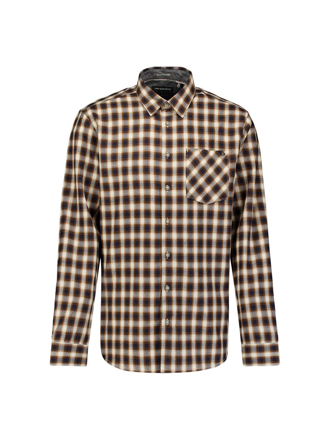 No Excess Shirt Yarn Dyed Check, Herringbone Weave 048 caramel 00119692-EKA14000100000116