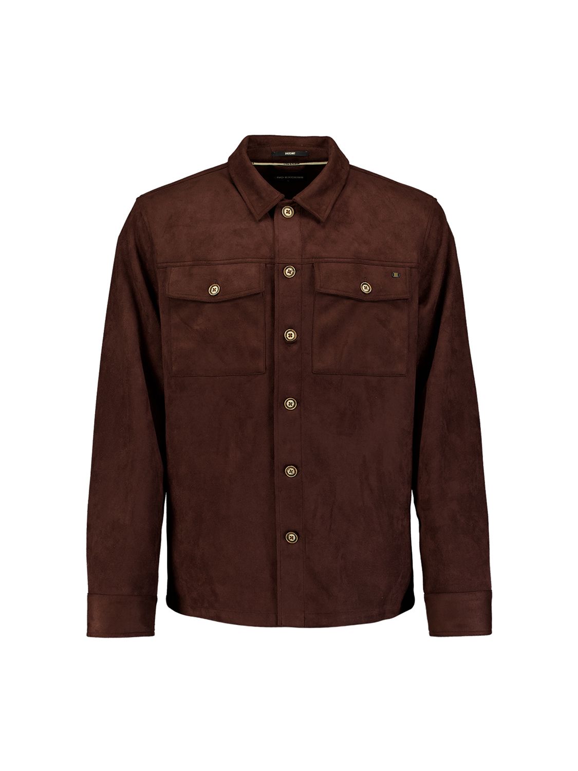 No Excess Overshirt Full Button Suede 042 dark brown 00119693-EKA14000100000113