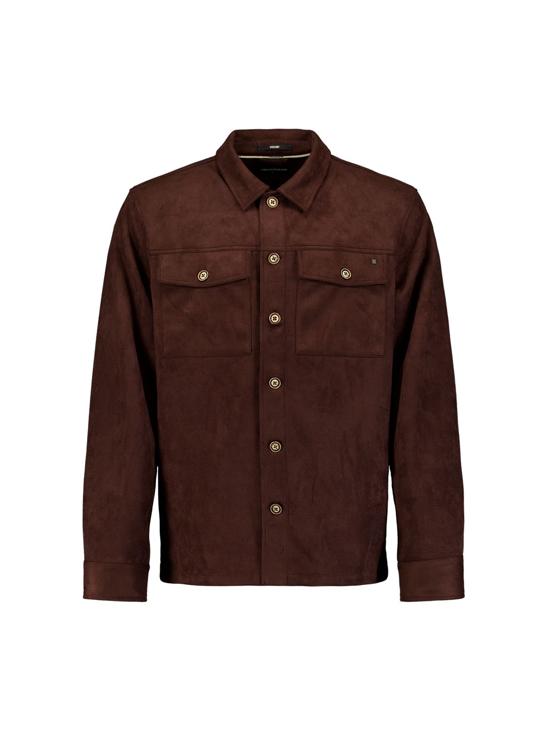 No Excess Overshirt Full Button Suede 042 dark brown 2900168954086