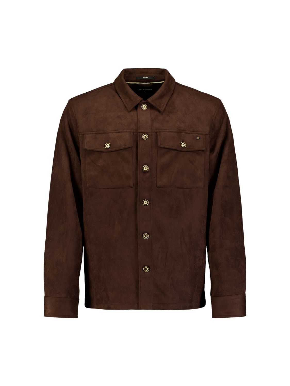 No Excess Overshirt Full Button Suede 042 dark brown 2900168954086