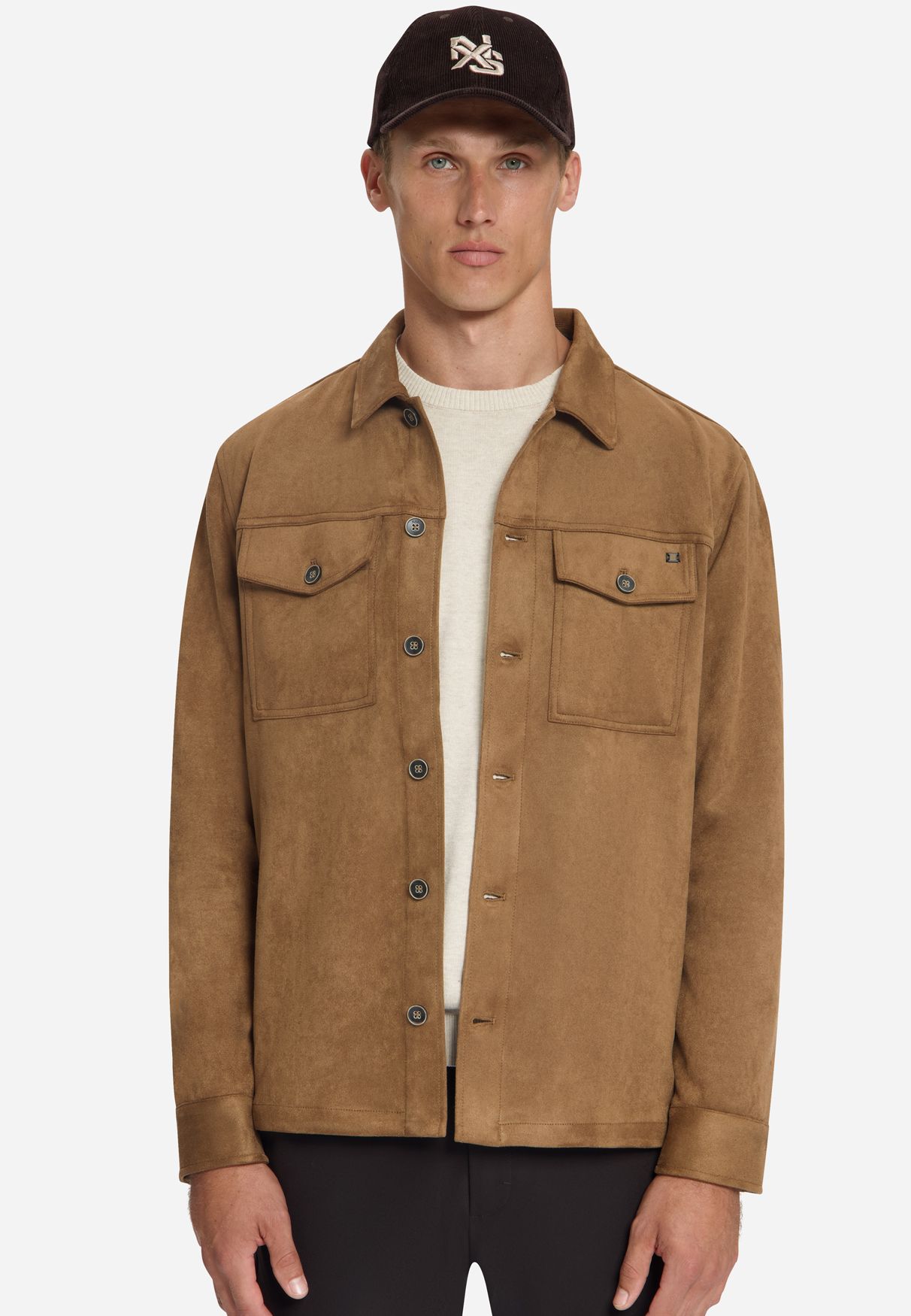 No Excess Overshirt Full Button Suede 048 caramel 2900172548042