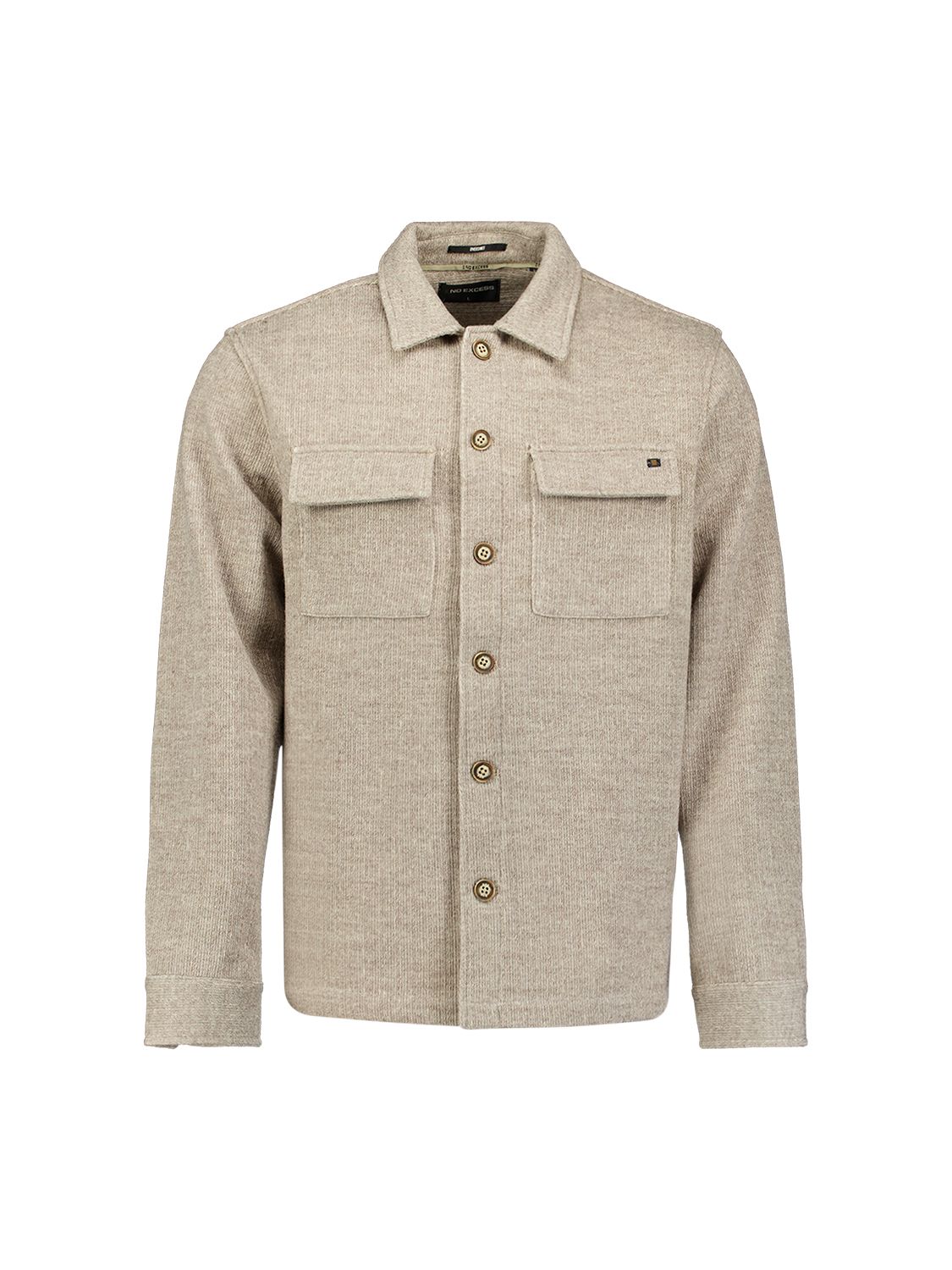 No Excess Overshirt Full Button Solid Jac and Chest Pockets 122 cement 00119694-EKA14000100000074