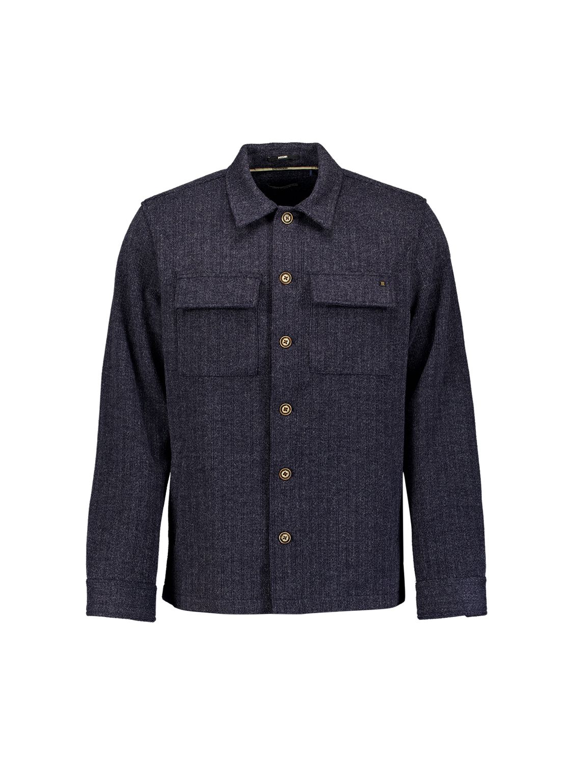 No Excess Overshirt Full Button Solid Jac and Chest Pockets 178 dark night 00119694-EKA14000100000115