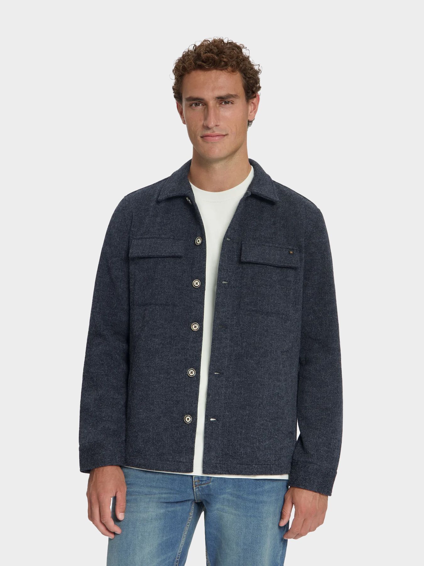 No Excess Overshirt Full Button Solid Jac and Chest Pockets 178 dark night 2900168956080