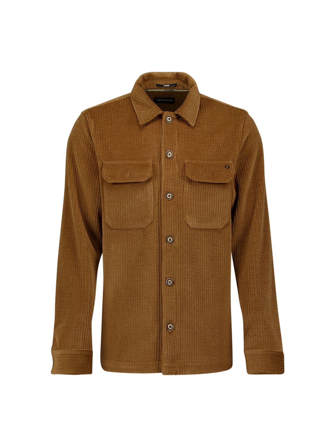 No Excess Overshirt Full Button Rib Sweat 048 caramel 00119696-EKA14000100000116