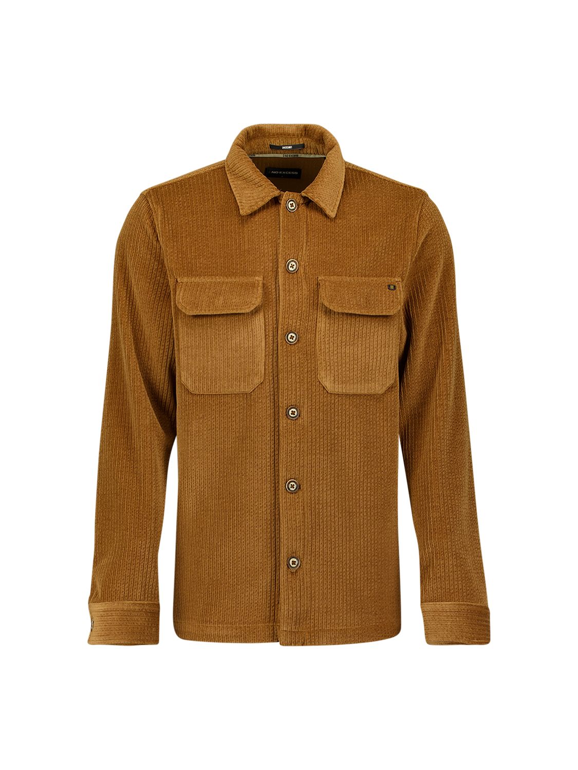 No Excess Overshirt Full Button Rib Sweat 048 caramel 2900168958077