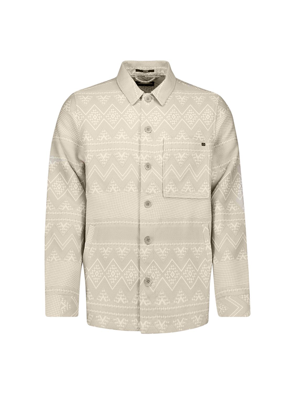 No Excess Overshirt Full Button Jacquard 044 taupe 00119697-EKA14000100000104