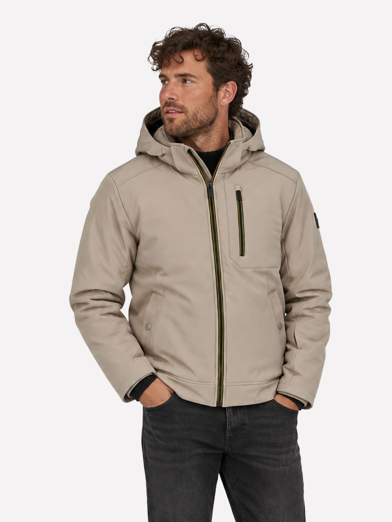 No Excess Jacket Short Fit Softshell 044 taupe 00119698-EKA14000100000104