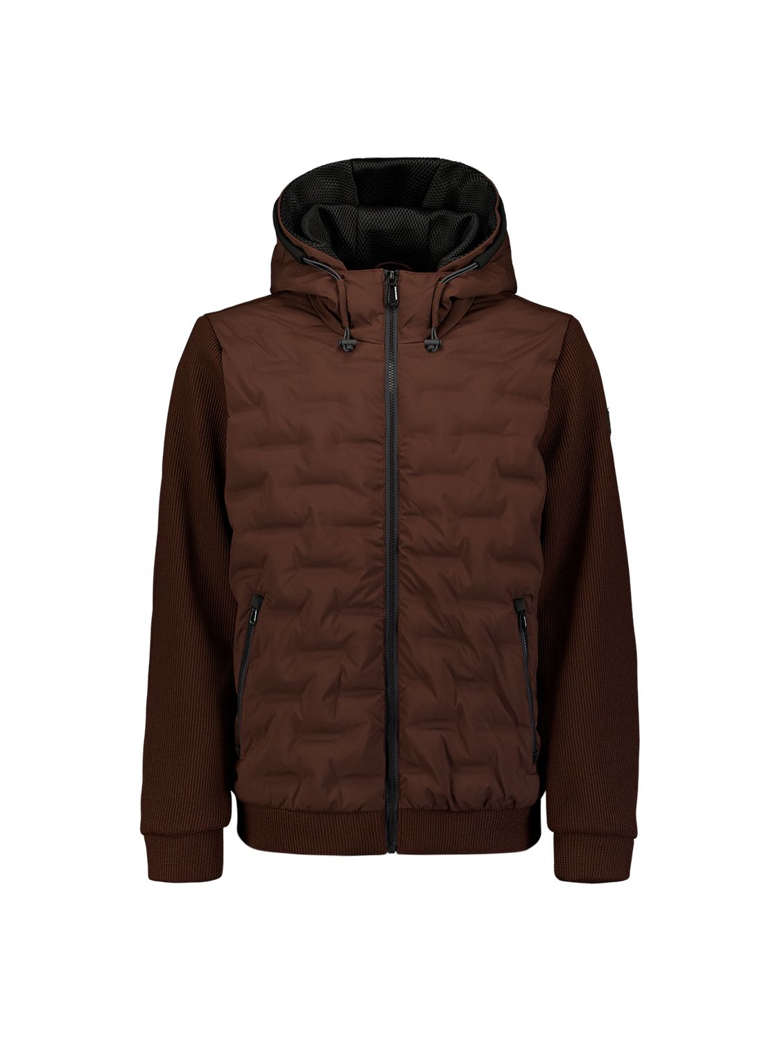 No Excess Jacket Short Fit Sealed Hooded Knitted Mix 042 dark brown 2900168967062