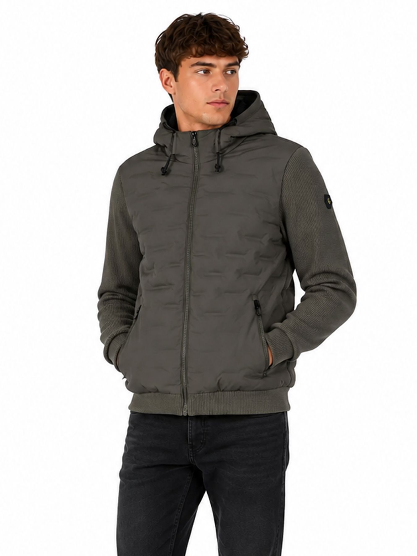 No Excess Jacket Short Fit Sealed Hooded Knitted Mix 053 army 00119700-EKA14000100000118