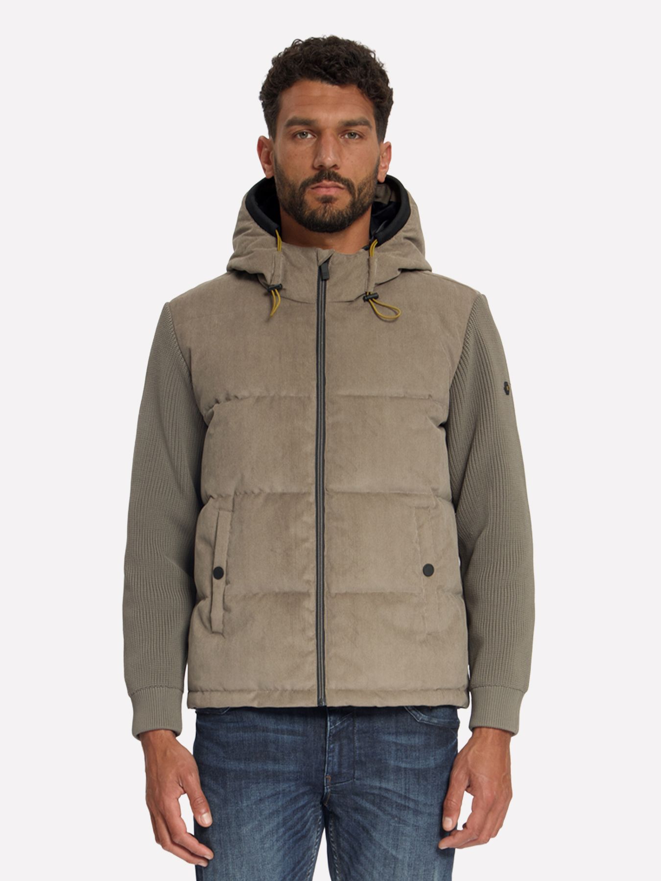 No Excess Jacket Corduroy Knitted Mix Hooded 149 mud 00119702-EKA14000100000120