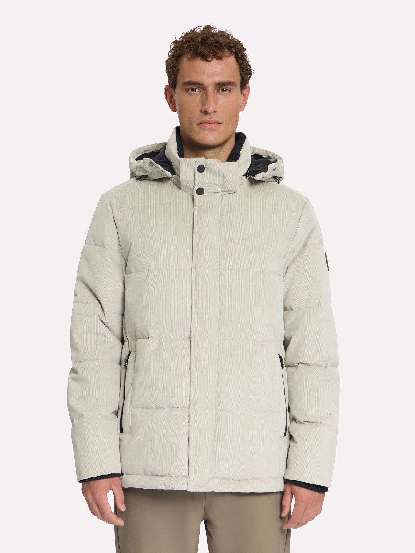 No Excess Jacket Medium Length Corduroy Hooded 014 stone 00119703-EKA14000100000070