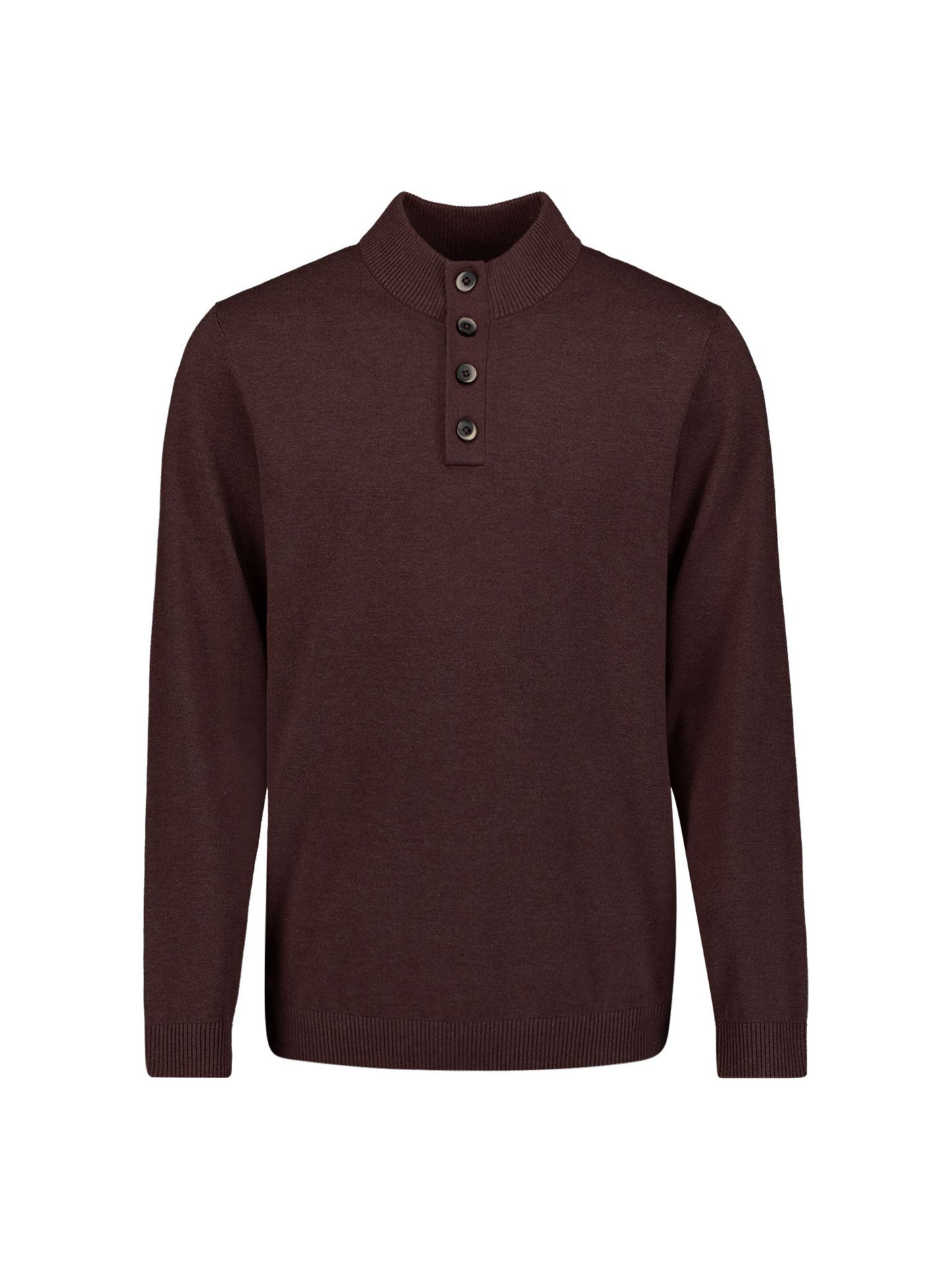 No Excess Pullover Half Button Melange 042 dark brown 00119704-EKA14000100000113