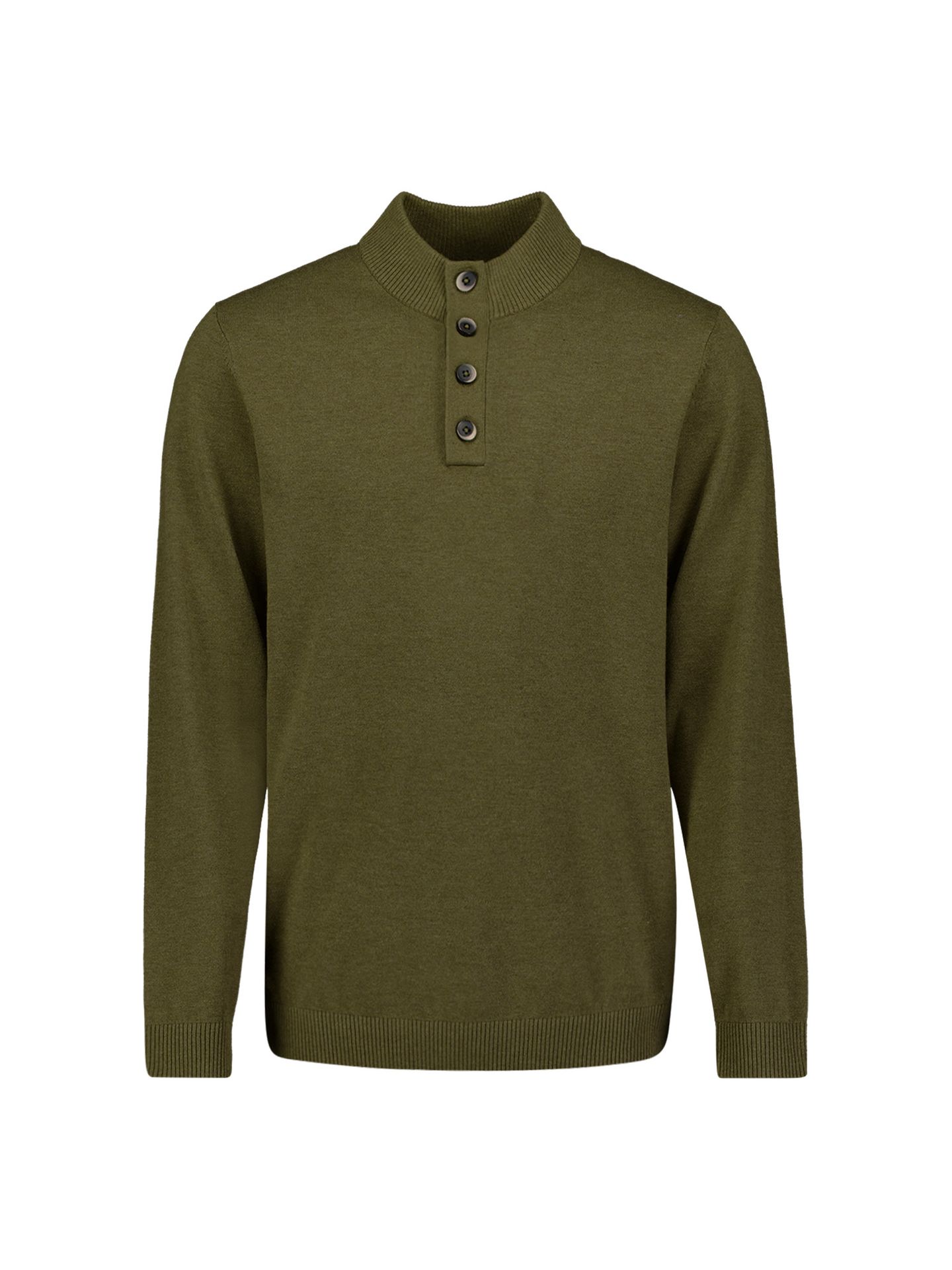 No Excess Pullover Half Button Melange 152 moss 00119704-EKA14000100000114