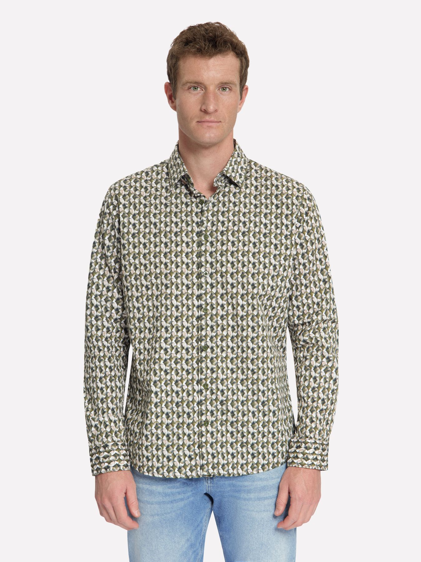 No Excess Shirt Stretch Allover Printed 152 moss 00119705-EKA14000100000114