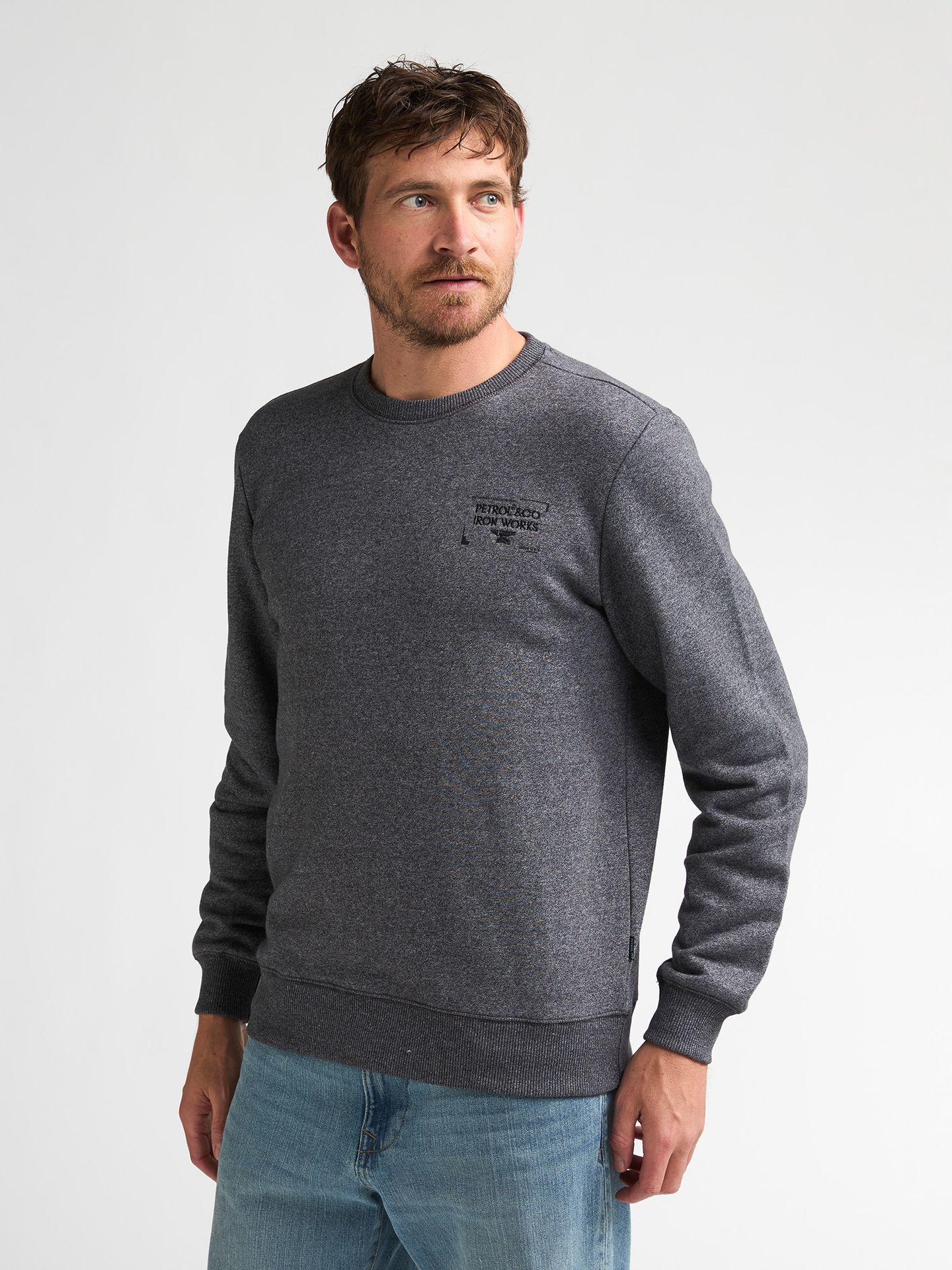 Petrol Industries Men Sweater Round Neck 9113 Iron Steel 00119708-EKA26002700000190