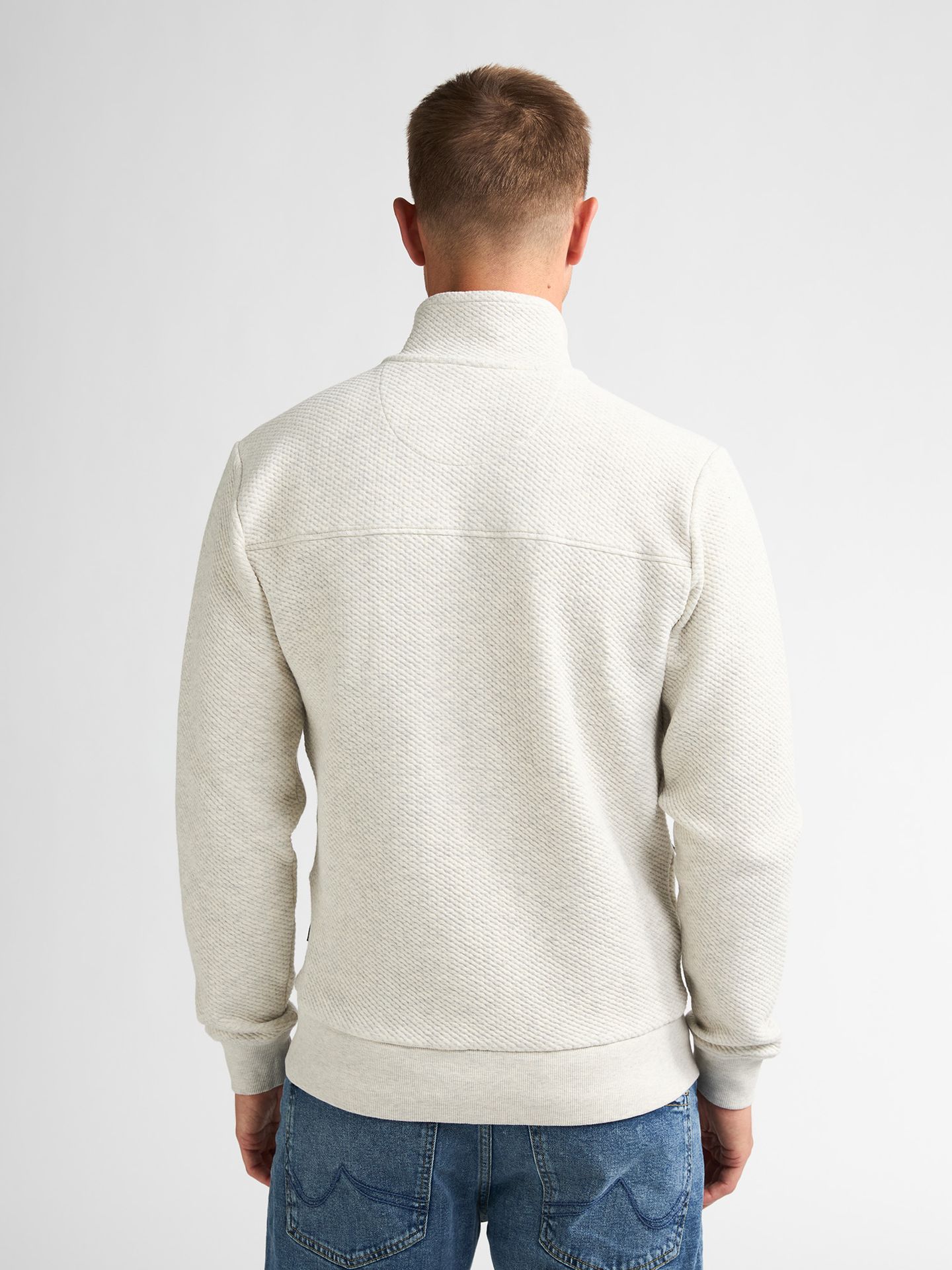 Petrol Industries Men Sweater Collar Zip 0009 antique white melee 2900168985097