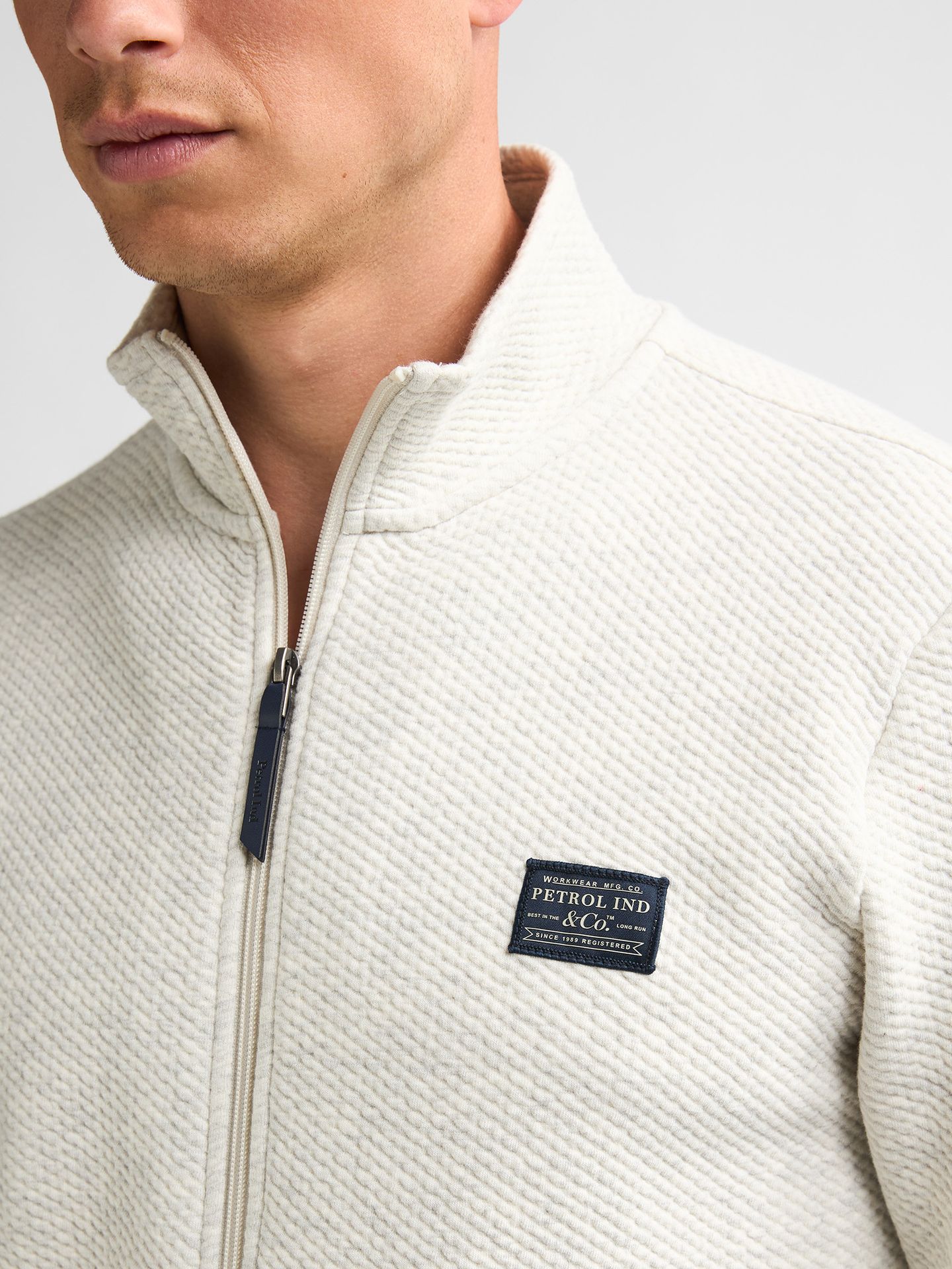 Petrol Industries Men Sweater Collar Zip 0009 antique white melee 2900168985097