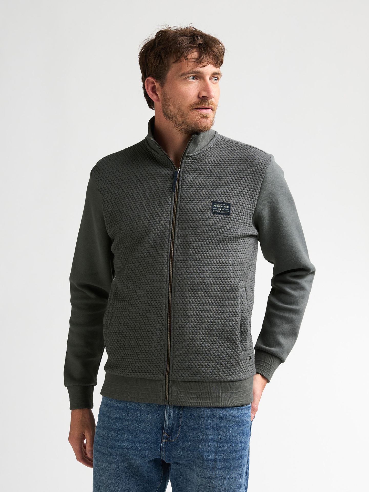 Petrol Industries Men Sweater Collar Zip 6185 Steel Green 00119711-EKA26002700000192