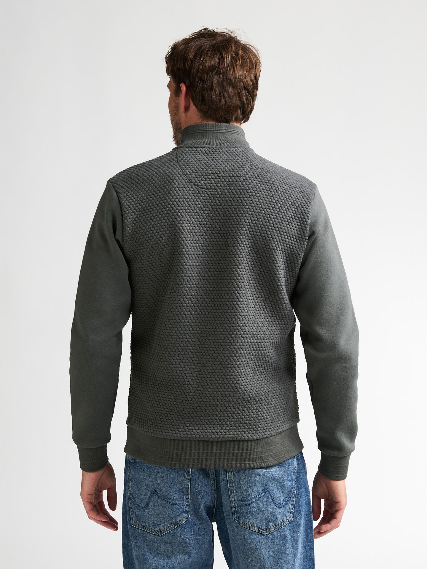 Petrol Industries Men Sweater Collar Zip 6185 Steel Green 2900168991067