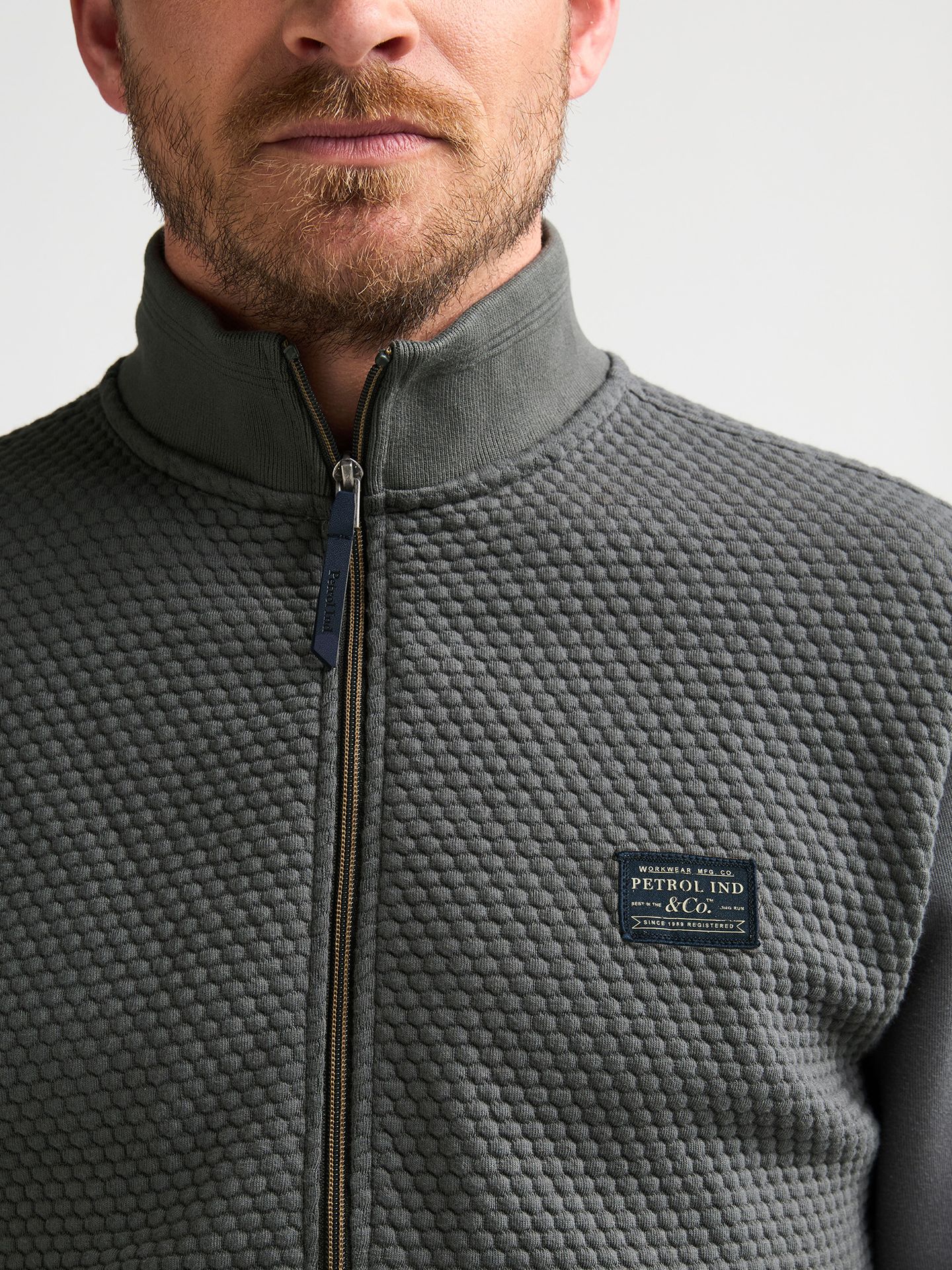 Petrol Industries Men Sweater Collar Zip 6185 Steel Green 2900168991067