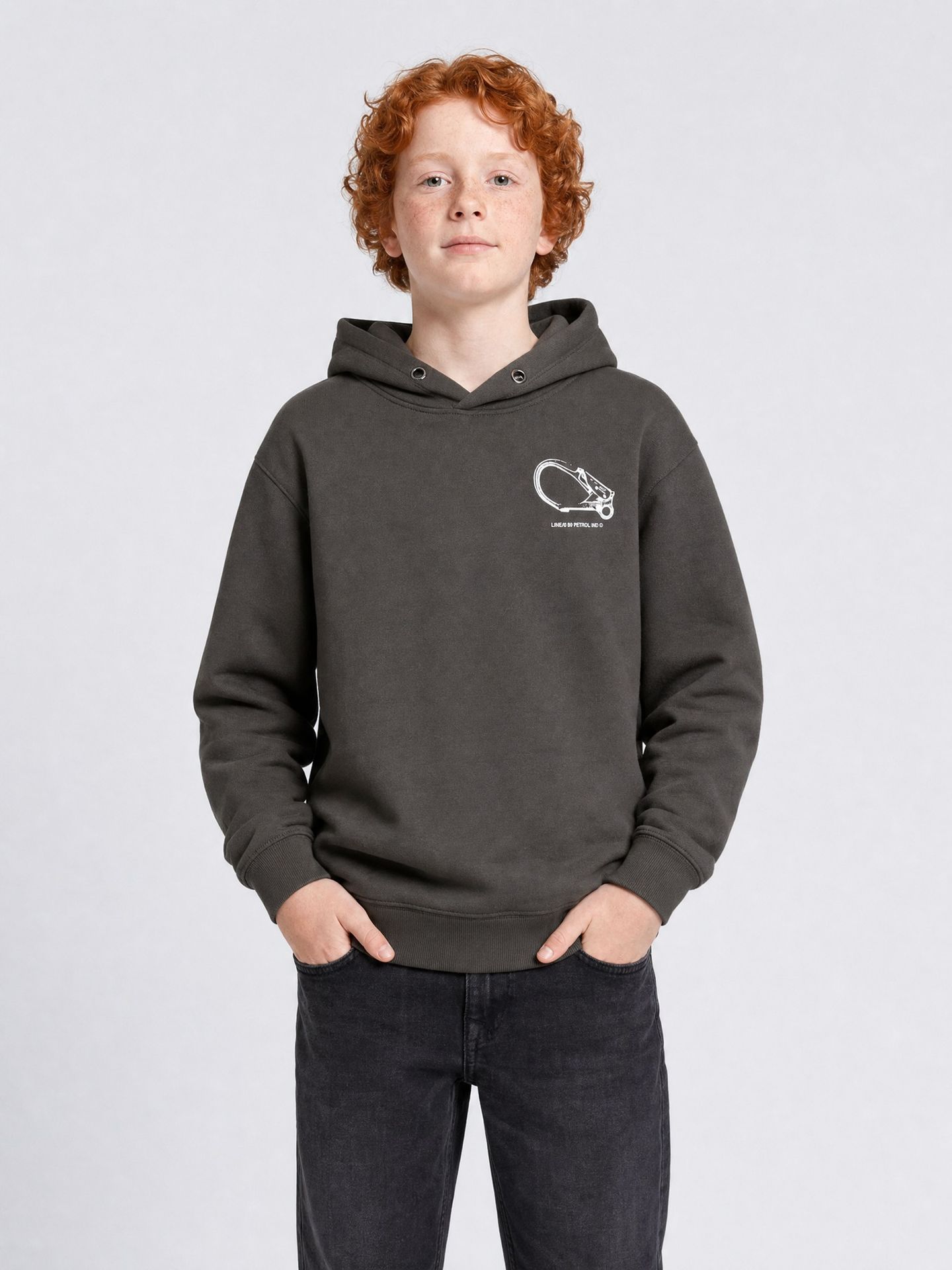 Petrol Industries Boys Sweater Hooded Print 9066 beluga 00119715-EKA26002700000168
