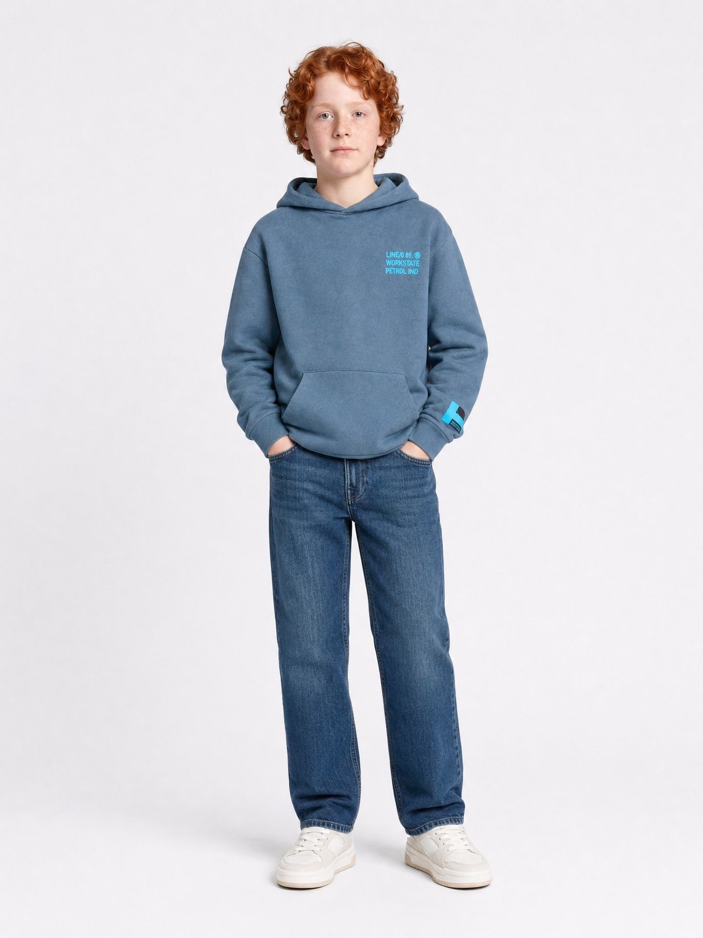 Petrol Industries Boys Sweater Hooded Print 5202 Storm Blue 2900168999070
