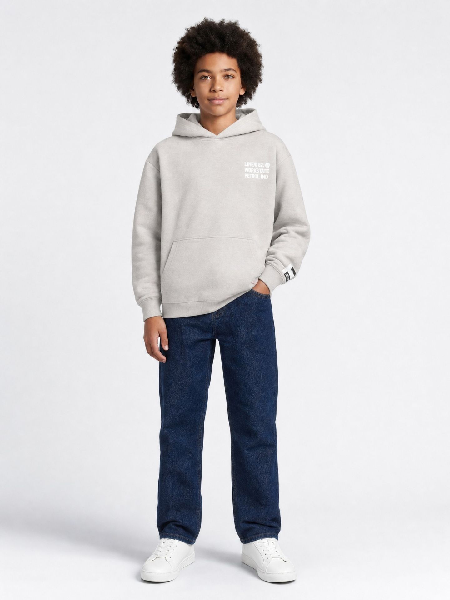 Petrol Industries Boys Sweater Hooded Print 9115 Ice Grey 2900169000058