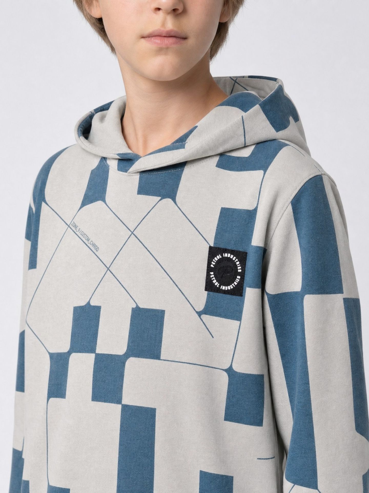 Petrol Industries Boys Sweater Hooded AOP 9115 Ice Grey 2900169002052