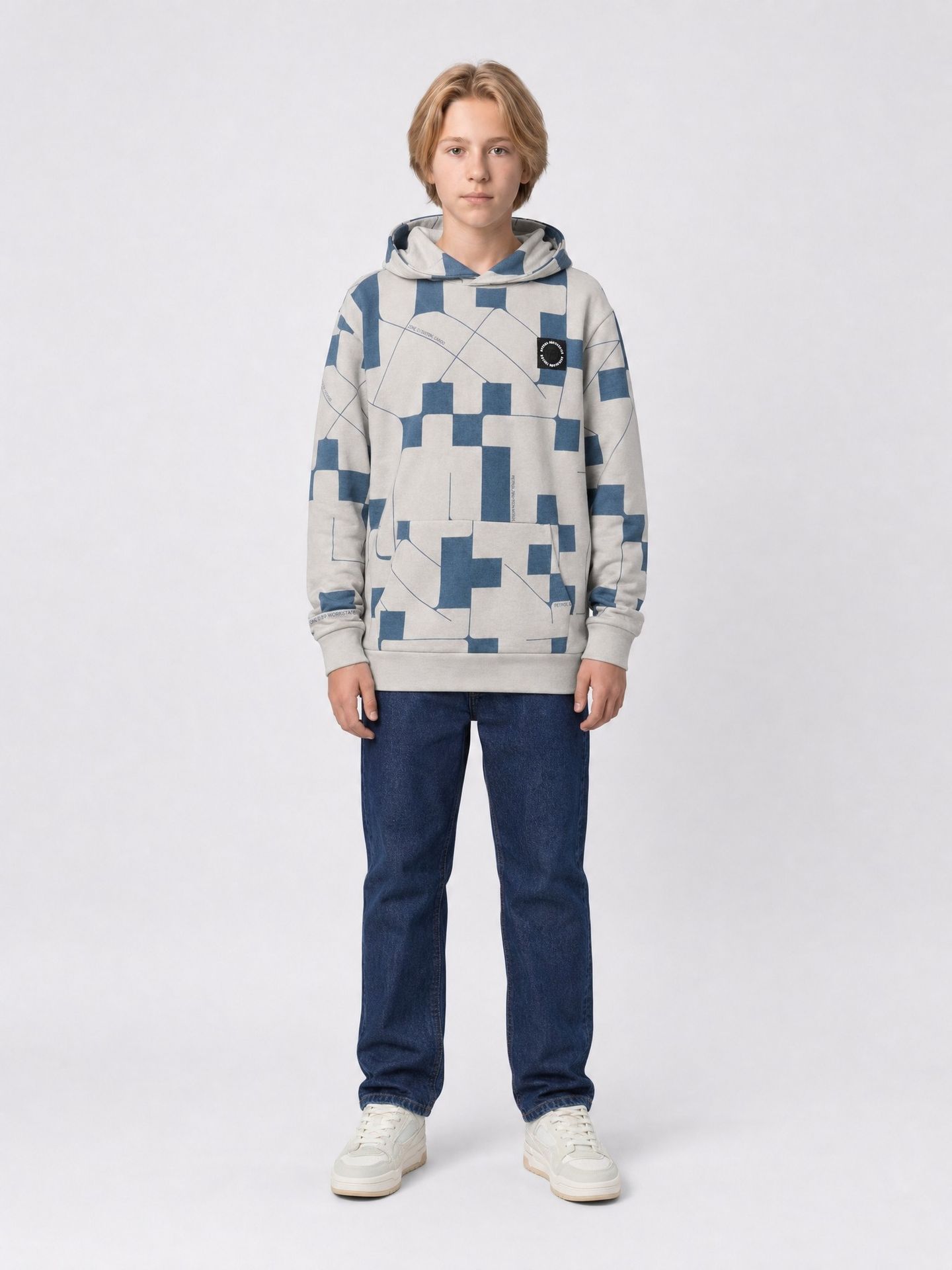 Petrol Industries Boys Sweater Hooded AOP 9115 Ice Grey 2900169002052