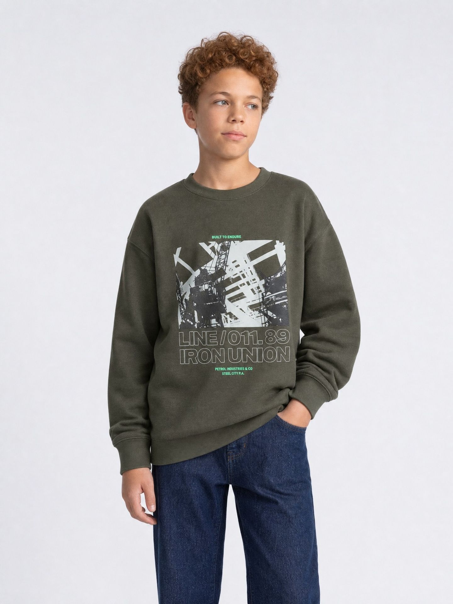 Petrol Industries Boys Sweater Round Neck Print 9066 beluga 00119718-EKA26002700000168