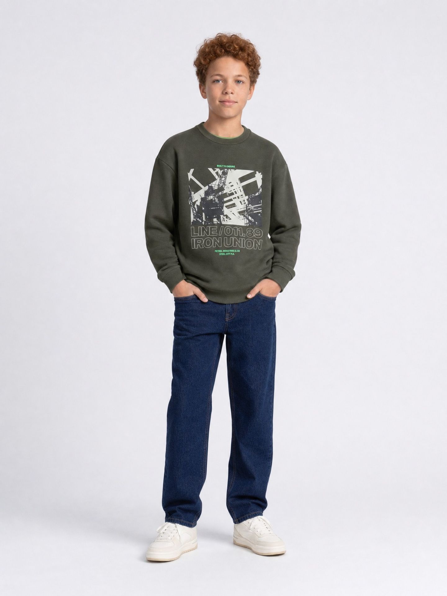 Petrol Industries Boys Sweater Round Neck Print 9066 beluga 2900169003059