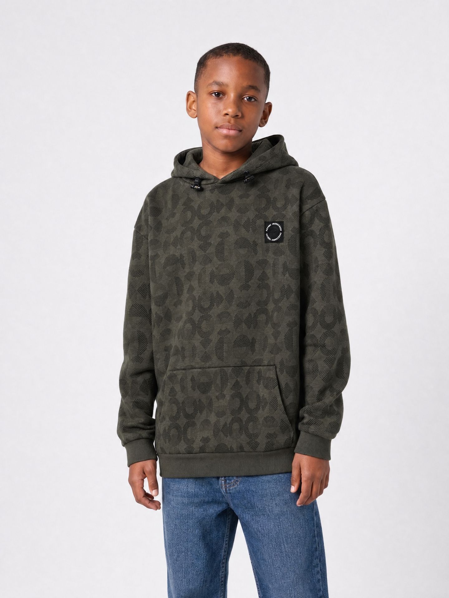 Petrol Industries Boys Sweater Hooded AOP 9066 beluga 00119719-EKA26002700000168