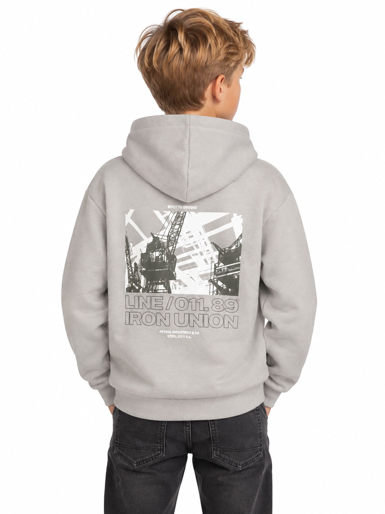 Petrol Industries Boys Sweater Hooded 9115 Ice Grey 00119720-EKA26002700000193