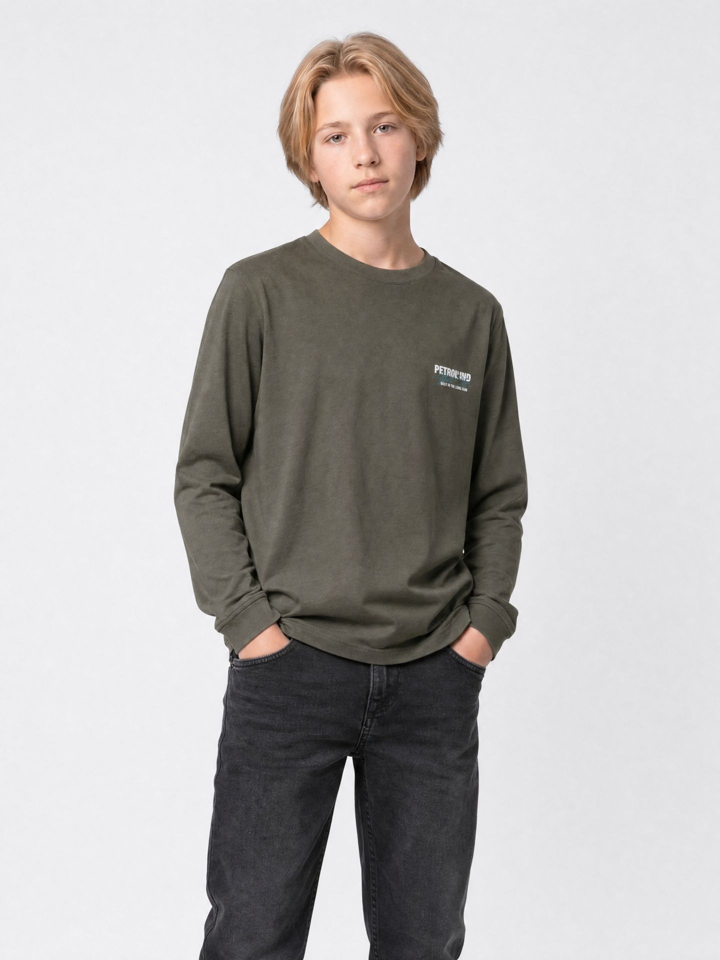 Petrol Industries Boys T-Shirt LS Classic Print 9066 beluga 2900169006012