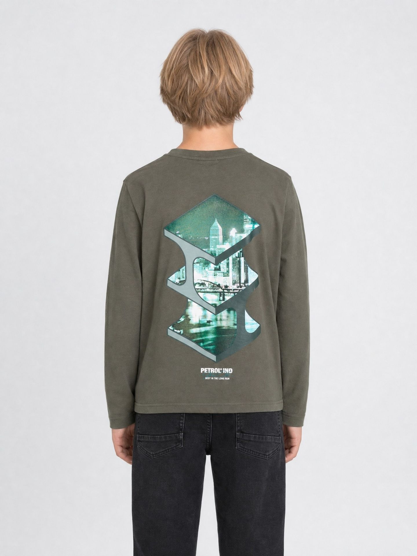 Petrol Industries Boys T-Shirt LS Classic Print 9066 beluga 2900169006012