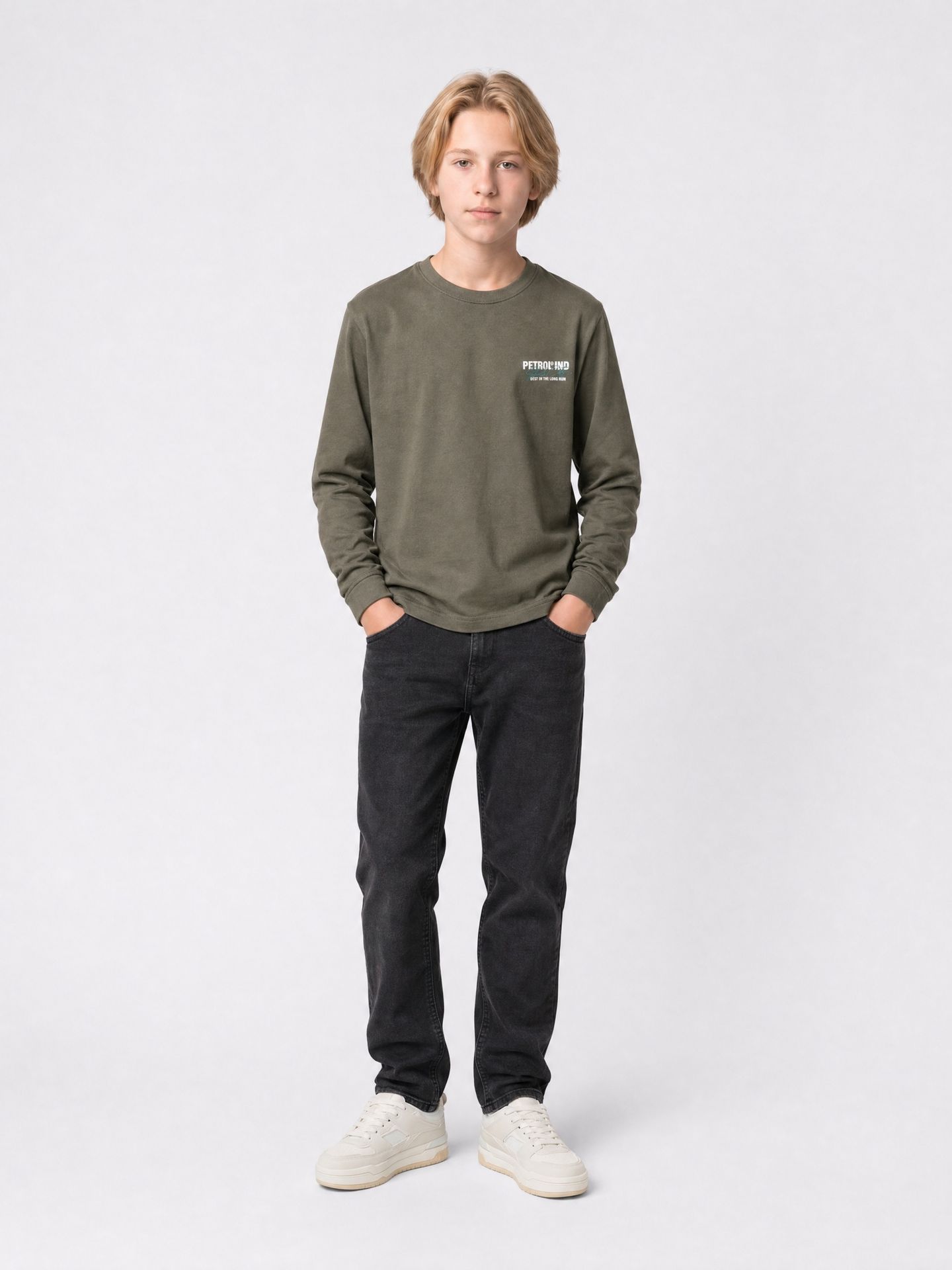 Petrol Industries Boys T-Shirt LS Classic Print 9066 beluga 2900169006012