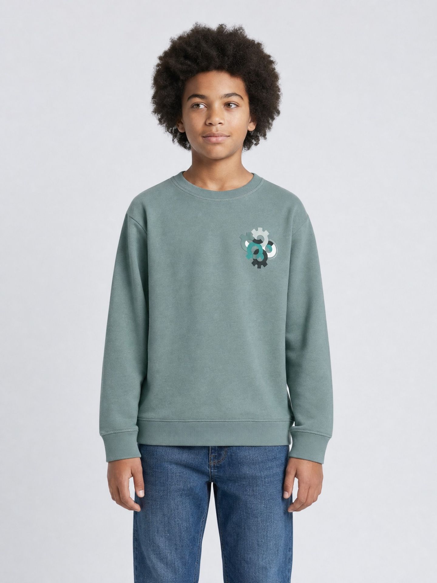 Petrol Industries Boys Sweater Round Neck 6185 Steel Green 2900169011054